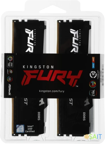Память DDR5 2x8Gb 5600MHz Kingston KF556C40BBAK2-16 Fury Beast RGB RTL Gaming PC5-44800 CL40 DIMM 288-pin 1.25В single rank с радиатором Ret