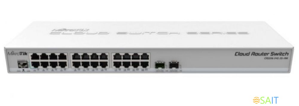 Коммутатор MikroTik CRS326-24G-2S+RM (L3) 24x1Гбит/с 2SFP+ управляемый