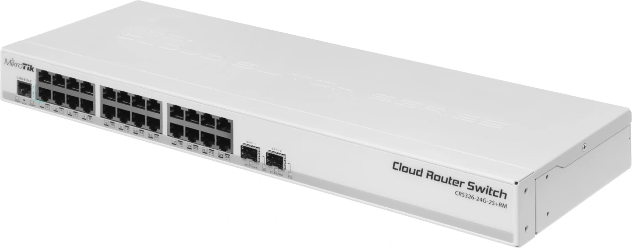 Коммутатор MikroTik CRS326-24G-2S+RM (L3) 24x1Гбит/с 2SFP+ управляемый