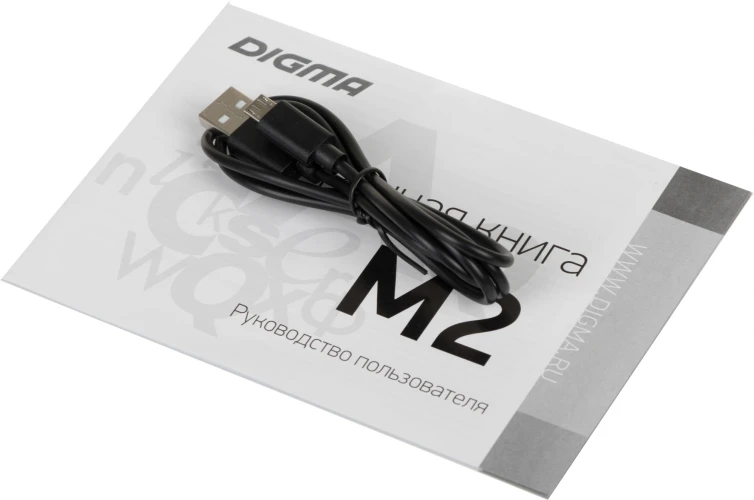 Электронная книга Digma M2 6" E-ink HD Pearl 758x1024 600MHz 128Mb/4Gb/SD/microSDHC/подсветка дисплея темно-серый (в компл.:обложка)