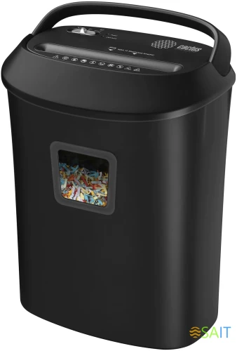 Шредер Cactus CS-SH-P8 черный (секр.P-4) фрагменты 12лист. 25лтр. скрепки скобы пл.карты CD