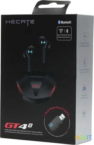 Наушники с микрофоном Edifier GT4 S черный вкладыши BT/Radio в ушной раковине