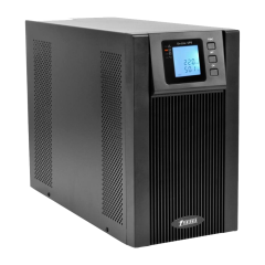 ИБП POWERMAN Online 2000, LCD, двойного преобразования, 2000ВА, 1800Вт, 8 штук IEC320 С13 с резервным питанием, USB, RS232, слот SNMP, разъем EPO, батарея 12В 9Ач 4 шт., 1 кабель для нагрузки C13/C14, 191 х 337 х 460 мм., 19.64 кг. POWERMAN Online 2000I