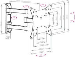 Кронштейн для телевизора Arm Media MARS-4 черный 20"-43" макс.20кг настенный поворот и наклон