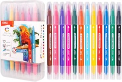 Фломастеры Deli EC151-12 Color Emotion 12цв. пластиковая коробка (12шт.)