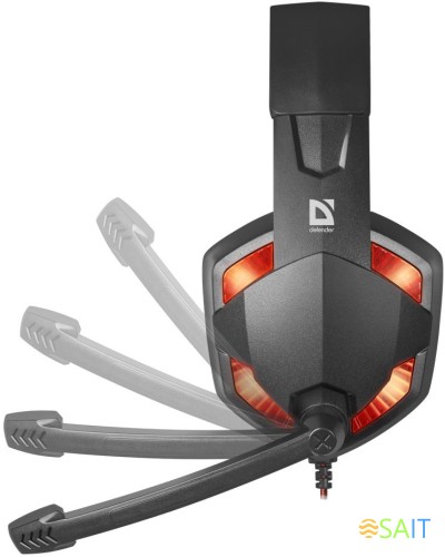 Наушники с микрофоном Defender Warhead G-370 черный/красный 2м накладные оголовье (64037)