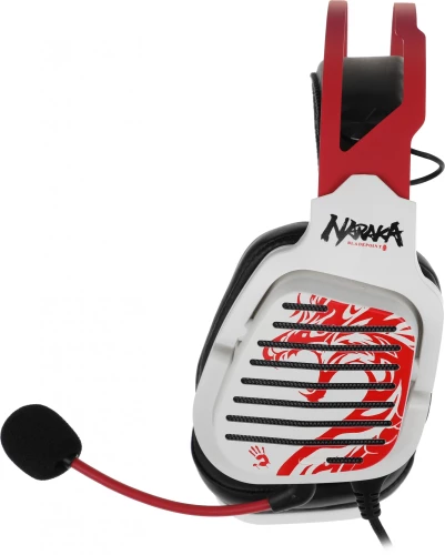 Наушники с микрофоном A4Tech Bloody G560 белый/красный 2м мониторные оголовье (G560 NARAKA)