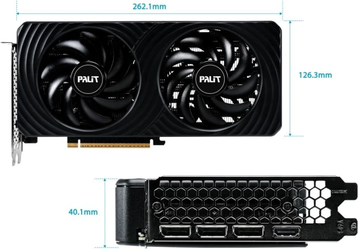 Видеокарта Palit PCI-E 5.0 PA-RTX5060 DUAL NVIDIA GeForce RTX 5060 8Gb 128bit GDDR7 2280/28000 HDMIx1 DPx3 HDCP Ret