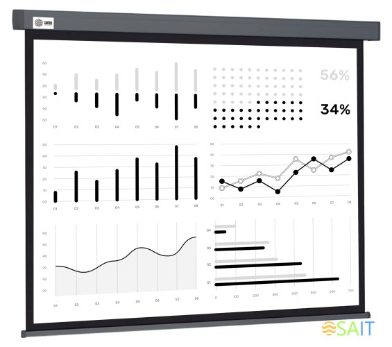 Экран Cactus 180x180см Wallscreen CS-PSW-180X180-SG 1:1 настенно-потолочный рулонный серый