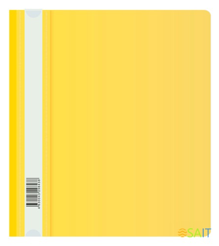 Папка-скоросшиватель Бюрократ Люкс -PSL20A5YEL A5 прозрач.верх.лист пластик желтый 0.14/0.18