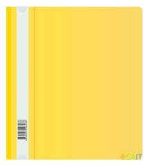 Папка-скоросшиватель Бюрократ Люкс -PSL20A5YEL A5 прозрач.верх.лист пластик желтый 0.14/0.18