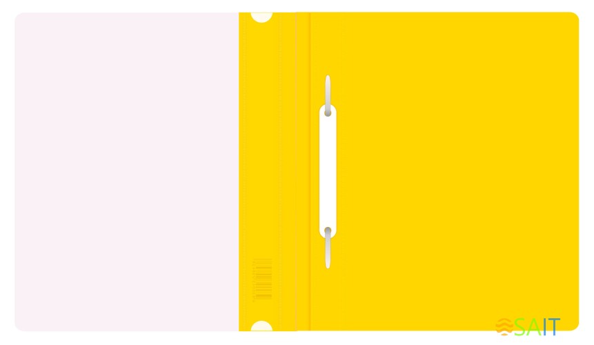 Папка-скоросшиватель Бюрократ Люкс -PSL20A5YEL A5 прозрач.верх.лист пластик желтый 0.14/0.18