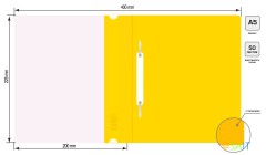 Папка-скоросшиватель Бюрократ Люкс -PSL20A5YEL A5 прозрач.верх.лист пластик желтый 0.14/0.18
