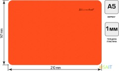 Доска для лепки Silwerhof 957010 Neon прямоугольная A5 пластик 1мм оранжевый