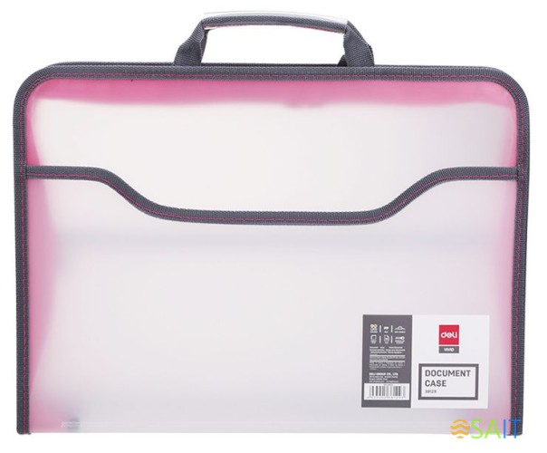 Папка-портфель Deli E38129 1 отдел. A4 полипропилен 0.65мм ассорти