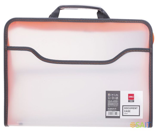 Папка-портфель Deli E38129 1 отдел. A4 полипропилен 0.65мм ассорти