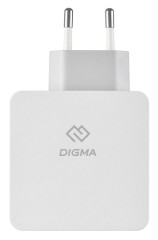Сетевое зар./устр. Digma DGPD-45W-WG 45W 3A+2.4A (PD) USB-C/USB-A универсальное белый