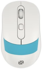 Мышь Оклик 310MW белый/синий оптическая 3200dpi беспров. USB для ноутбука 4but (1869094)