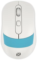 Мышь Оклик 310MW белый/синий оптическая 3200dpi беспров. USB для ноутбука 4but (1869094)