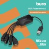Разветвитель USB 2.0 Buro BU-HUB4-0.3-U2.0-Splitter 4порт. черный