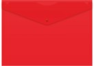 Конверт на кнопке Бюрократ -PK803ANRED A4 непрозрачный пластик 0.18мм красный