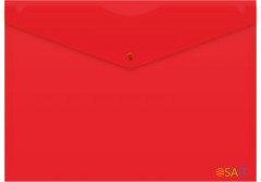 Конверт на кнопке Бюрократ -PK803ANRED A4 непрозрачный пластик 0.18мм красный