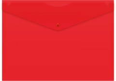 Конверт на кнопке Бюрократ -PK803ANRED A4 непрозрачный пластик 0.18мм красный
