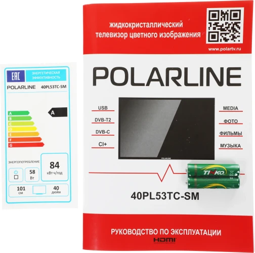Телевизор LED PolarLine 40" 40PL53TC-SM Frameless черный FULL HD 60Hz DVB-T DVB-T2 DVB-C DVB-S2 USB WiFi Smart TV (RUS)