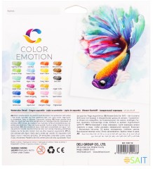 Карандаши цв. Deli EC00720 Color Emotion акварель. липа 24цв. коробка/европод. (24шт)