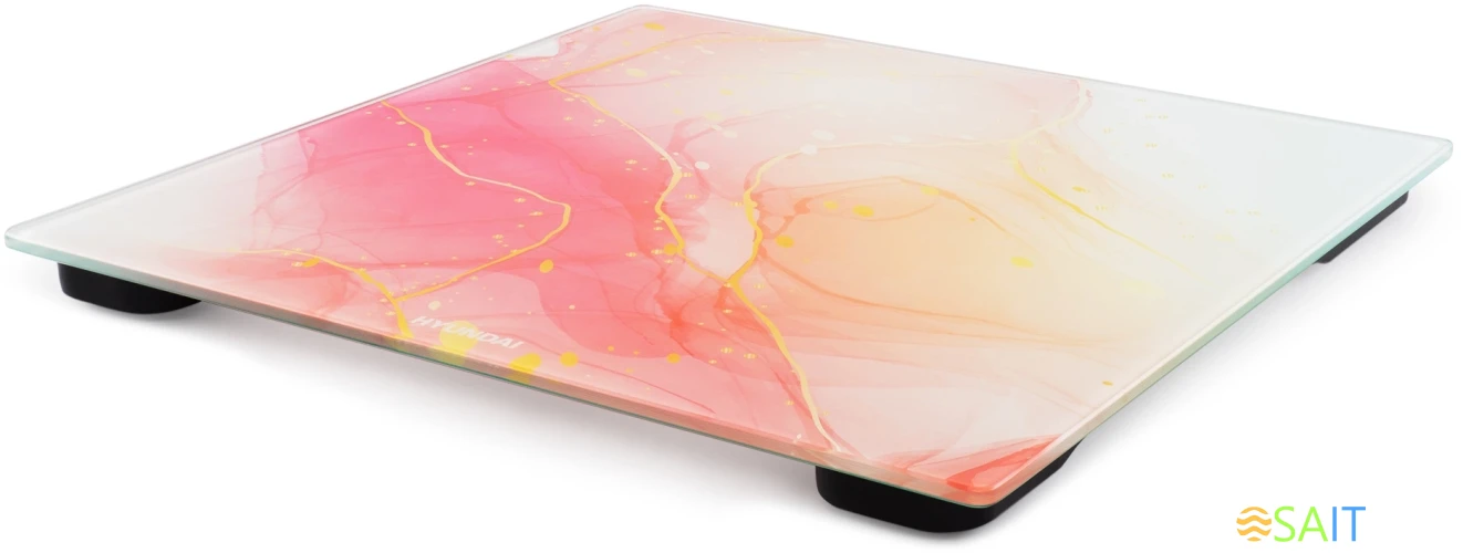 Весы напольные электронные Hyundai H-BS03951 макс.180кг розовый/белый