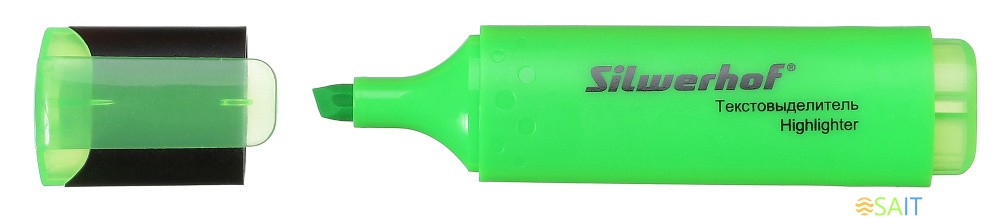 Текстовыделитель Silwerhof Blaze 108036-03 скошенный пиш. наконечник 1-5мм зеленый картон
