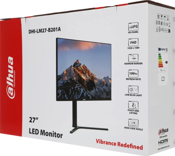Монитор Dahua 27" DHI-LM27-B201A черный IPS LED 5ms 16:9 HDMI матовая HAS Piv 1000:1 250cd 178гр/178гр 1920x1080 100Hz VGA DP FHD 5.2кг