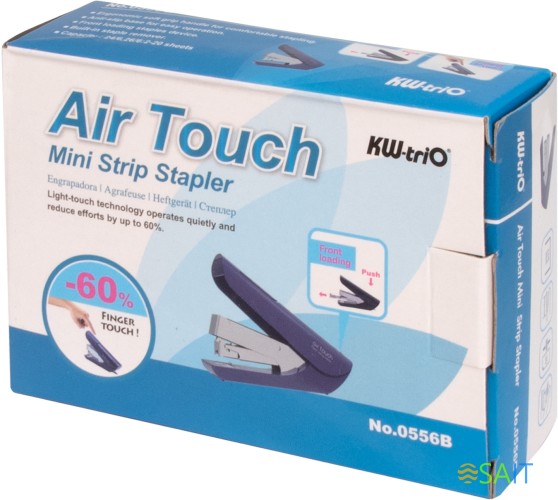 Степлер Kw-Trio 0556B-BLK Mini Air touch 24/6 26/6 (20листов) черный 50скоб пластик коробка