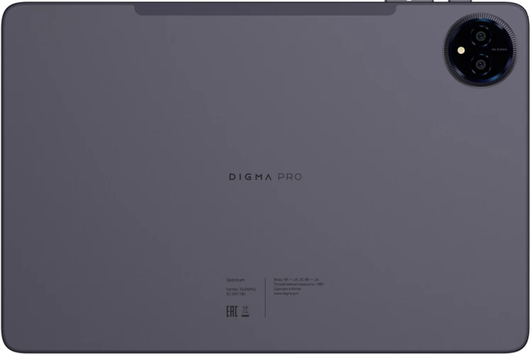Планшет Digma Pro Spectrum T606 (1.6) 8C RAM6Gb ROM128Gb 10.1" IPS 1280x800 4G 2Sim Android 14 темно-серый 13Mpix 5Mpix BT WiFi microSD 512Gb 6000mAh