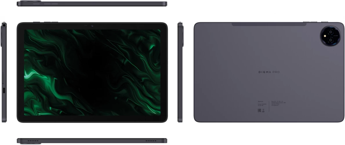 Планшет Digma Pro Spectrum T606 (1.6) 8C RAM6Gb ROM128Gb 10.1" IPS 1280x800 4G 2Sim Android 14 темно-серый 13Mpix 5Mpix BT WiFi microSD 512Gb 6000mAh