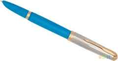 Ручка перьев. Parker 51 Premium (CW2169078) Turquoise GT F сталь нержавеющая подар.кор.