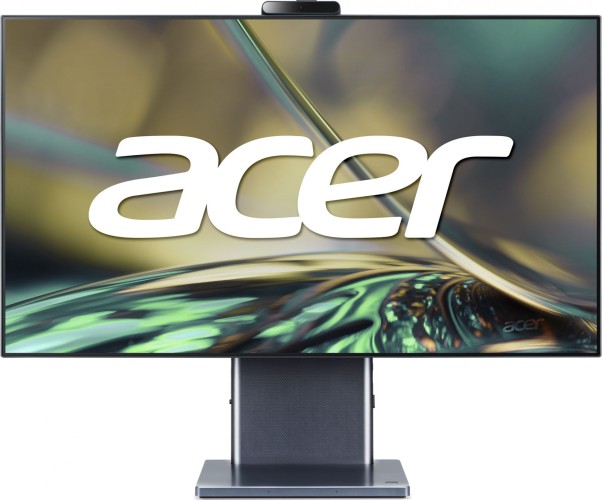 Моноблок Acer Aspire S27-1755 27" WQHD i7 1260P (2.1) 16Gb SSD1Tb Iris Xe CR Eshell GbitEth WiFi BT 135W клавиатура мышь Cam серый 2560x1440