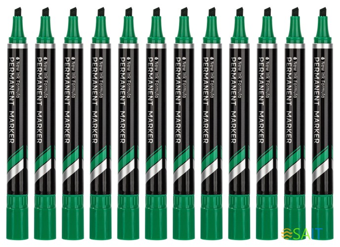 Маркер перманентный Deli EU10150 Think скошенный пиш. наконечник 1.5-5мм зеленый