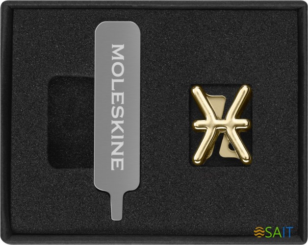 Шильд-символ Moleskine Zodiac Рыбы металл золотистый коробка с европод. PINPISCESGOLD