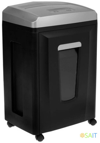 Шредер Heleos УП21-7+ черный/серебристый (секр.P-7) фрагменты 5лист. 23лтр. пл.карты CD