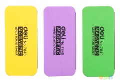 Стиратель Deli E7840 для досок пластик 11х5х3см ассорти магнитный