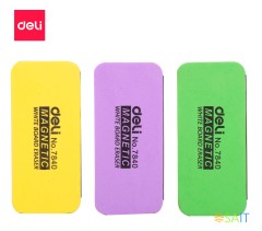 Стиратель Deli E7840 для досок пластик 11х5х3см ассорти магнитный