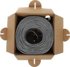 Кабель сетевой Ningbo UTP 4 пары cat.5E solid 0.5мм CCA molded 305м серый