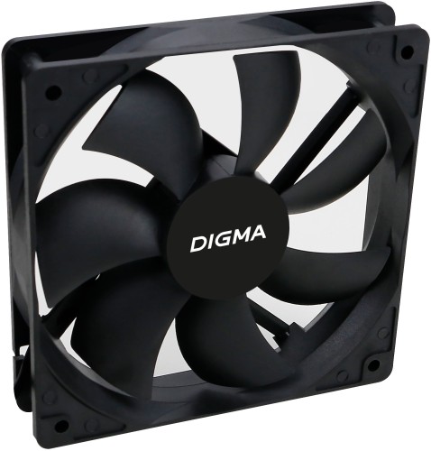 Вентилятор для корпуса Digma DFAN-120-7 120х120x25 черный 3-pin 4-pin (Molex) 23дБ Ret