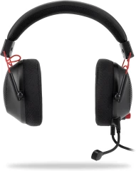 Наушники с микрофоном Оклик HS-L305G черный/красный 2м мониторные оголовье (2060511)