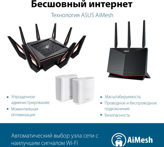 Роутер беспроводной Asus GT-AX11000 AX11000 10/100/1000BASE-TX/4G ready черный