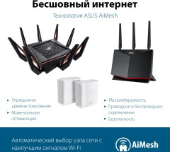 Роутер беспроводной Asus GT-AX11000 AX11000 10/100/1000BASE-TX/4G ready черный