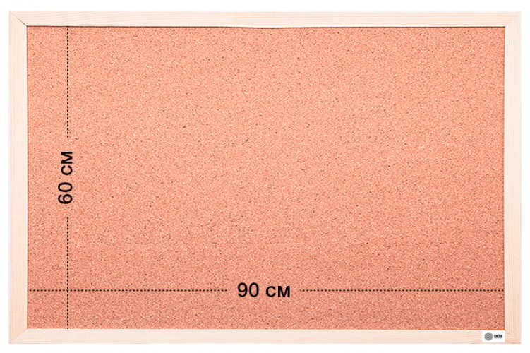 Доска пробковая Cactus CS-CWBD-60X90 пробковая коричневый 60x90см деревянная рама пробка