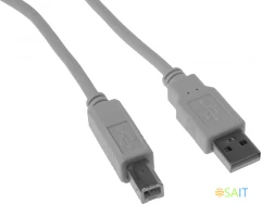 Кабель Ningbo USB A(m) USB B(m) 3м (USB2.0-AM/BM-3M-MG) феррит.кольца серый