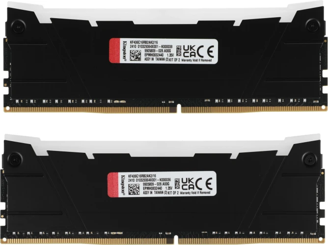 Память DDR4 2x8GB 3600MHz Kingston KF436C16RB2AK2/16 Fury Renegade RGB RTL Gaming PC4-28800 CL16 DIMM 288-pin 1.35В kit dual rank с радиатором Ret